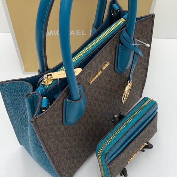 Michael Kors Mercer Md Crossbody Messenger Bag & Jet Set Md ZA Card Case Wallet - Picture 10 of 16